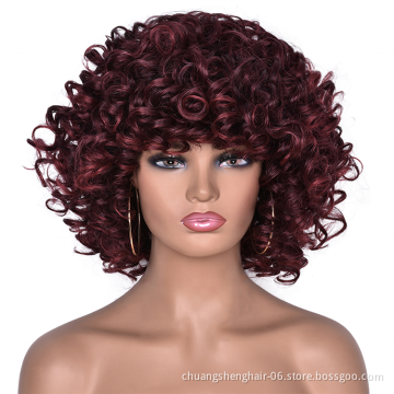 supplier high quality wig bob wavy heat resistant for women sale afro  wholesale wig cheap blonde kinky synthetic wigs brown